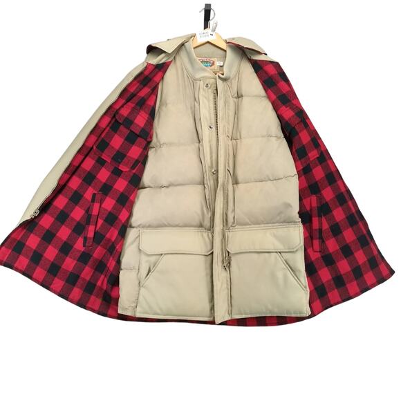 Vtg Outback Zero King Men's 46 Goose Down Canada Parka Coat Removable Liner Hood - Picture 3 of 10